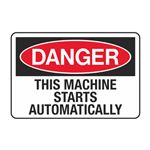 Danger This Machine Starts Automatically Decal
